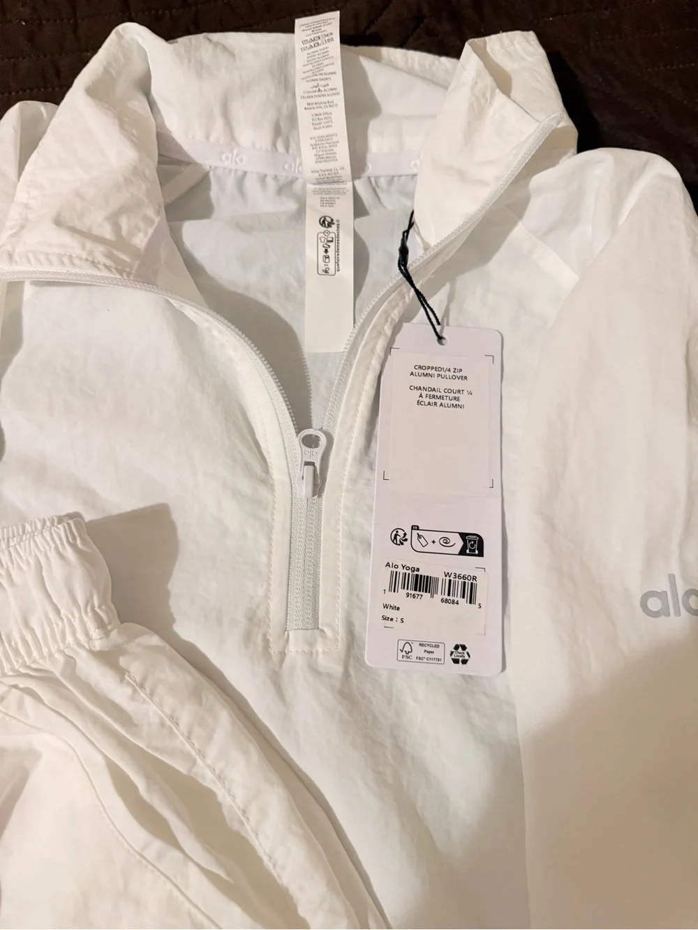 ALO Yoga set White Lightweight Bomber Jacket